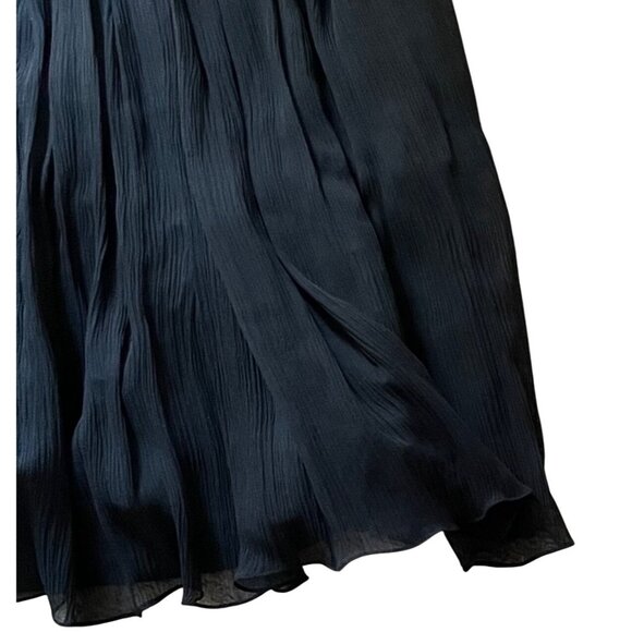 $328 Anthropologie Tracy Reese 8 Black Silk Mini Dress Rhinestones Pleated Tulle - Picture 8 of 10